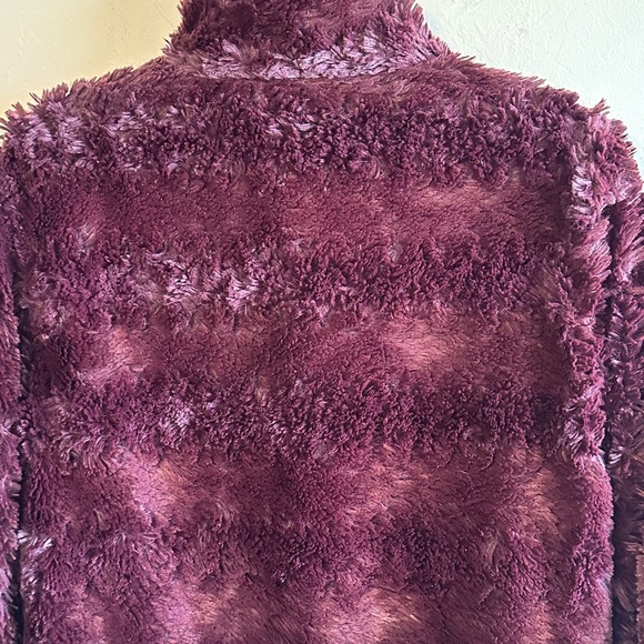 Anthropologie Sanctuary Mock Neck Shiraz (Purple) Faux Fur Teddy Jacket Sz M - Picture 7 of 11